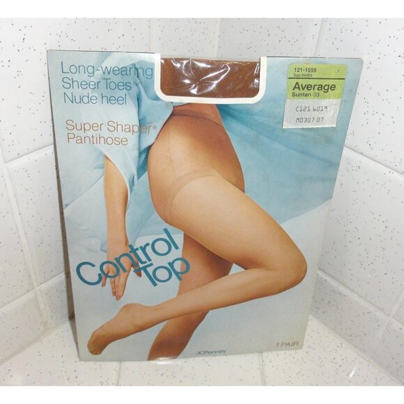 Vintage JC Penney Super Shaper Pantihose size Average nude pantyhose sissy - Picture 1 of 9